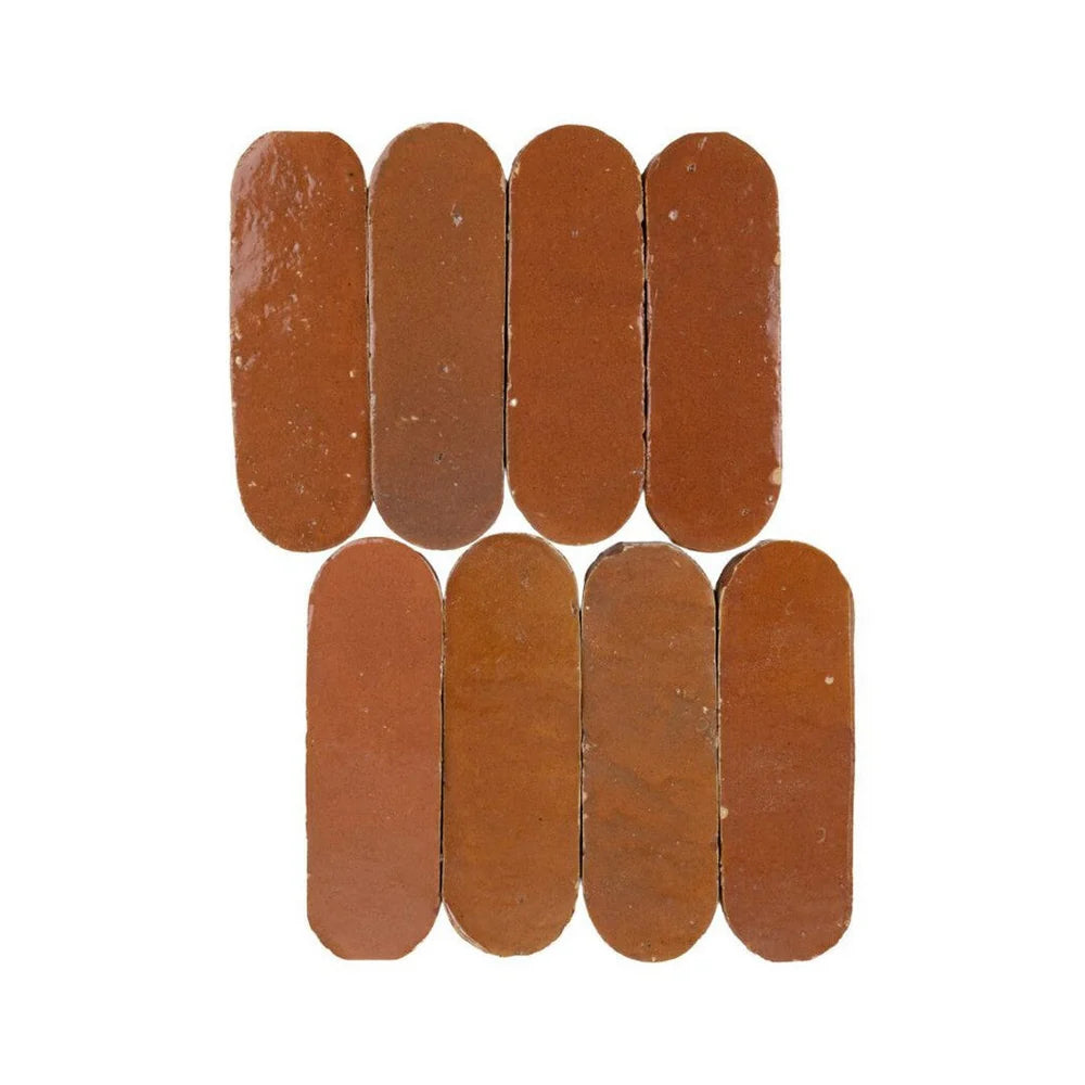 Zellige Moderne | 2"x6" Oval Terracotta Wall Tile