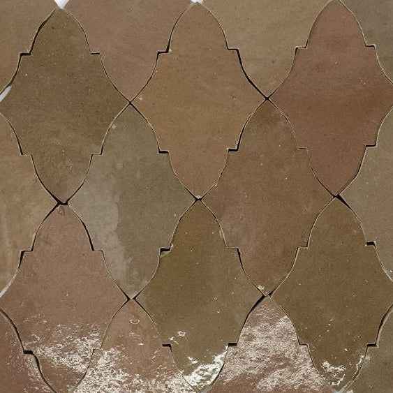 Hand Crafted Zellige | 10.5"x10" Terracotta Papillon Deco Mosaic Tile
