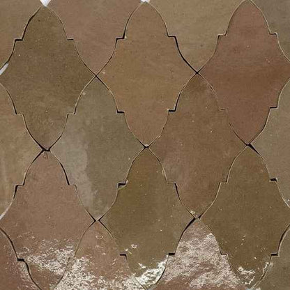 Hand Crafted Zellige | 10.5"x10" Terracotta Papillon Deco Mosaic Tile