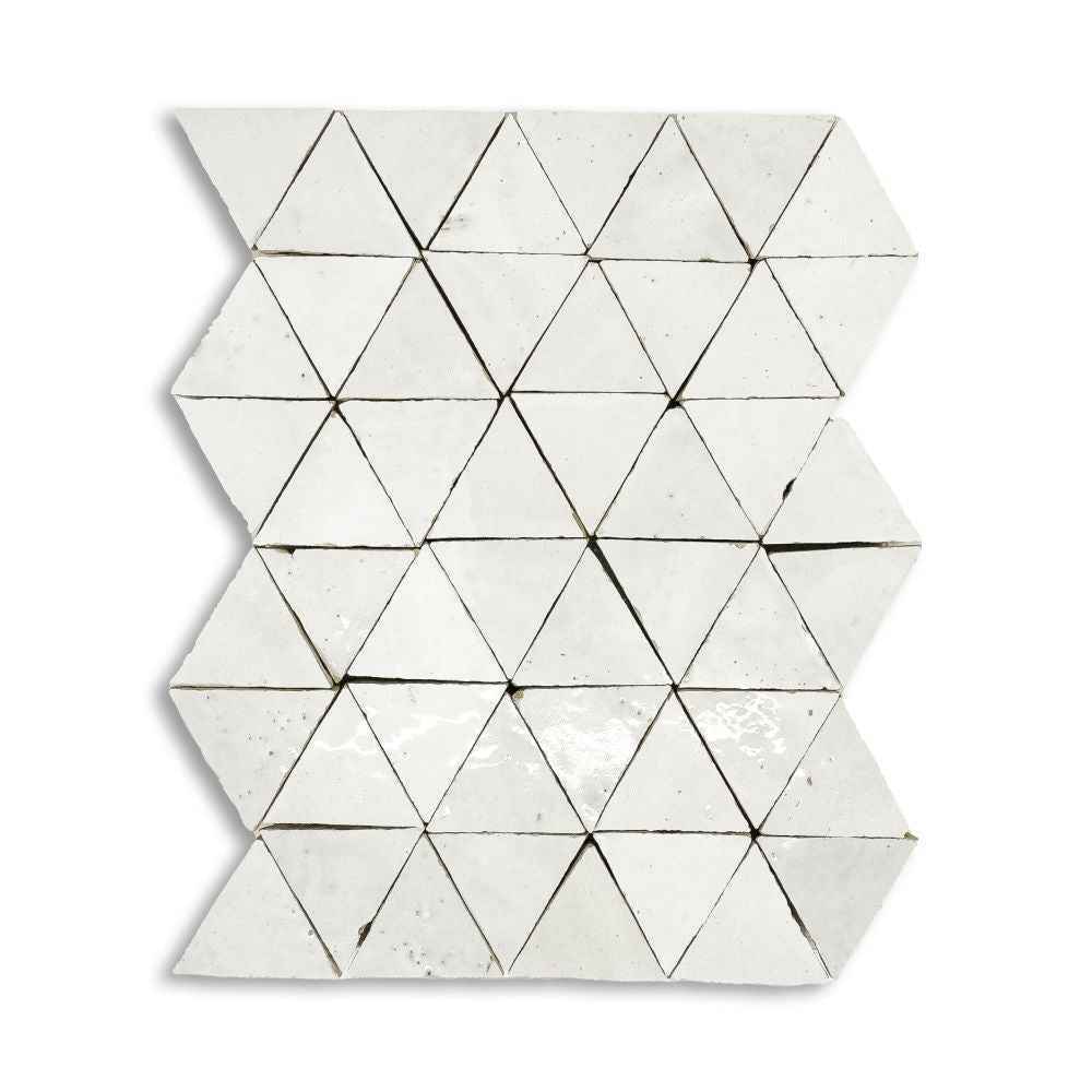SS-ZELTRI01MOS | Hand Crafted Zellige 9"x11.75" Triangle Mosaic - SAMPLE