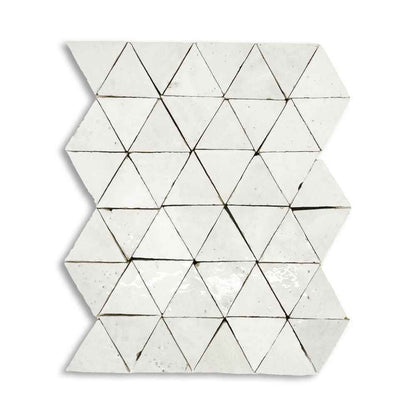 SS-ZELTRI01MOS | Hand Crafted Zellige 9"x11.75" Triangle Mosaic - SAMPLE