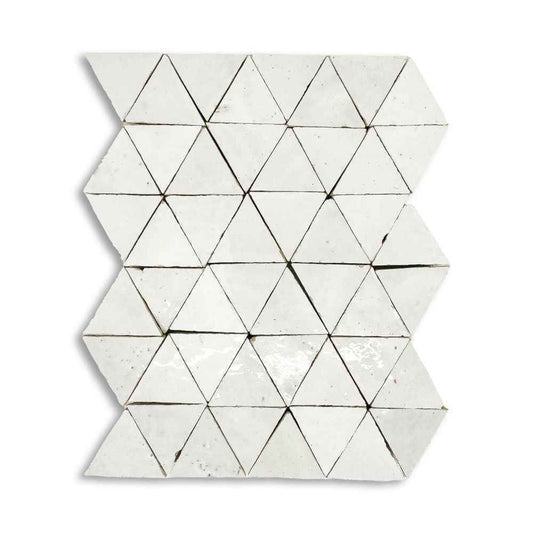 SS-ZELTRI01MOS | Hand Crafted Zellige 9"x11.75" Triangle Mosaic - SAMPLE