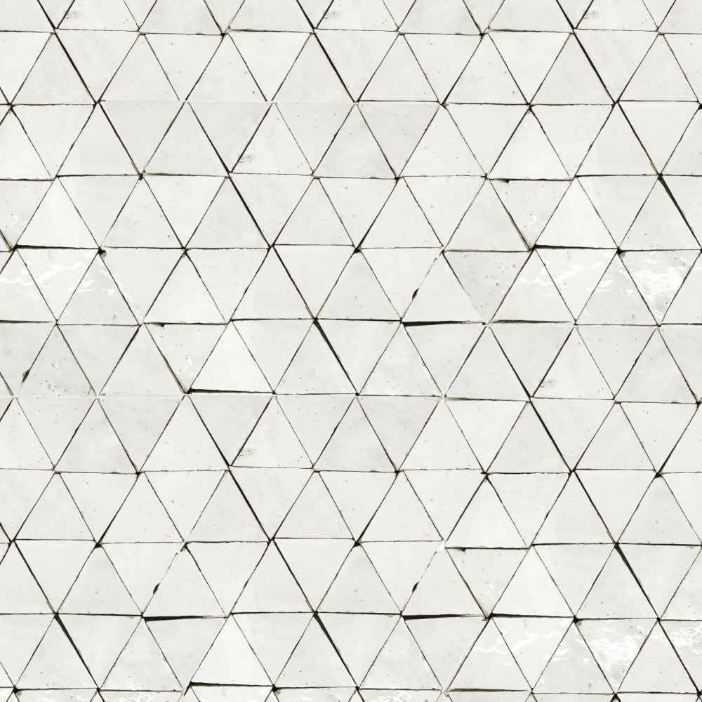 Hand Crafted Zellige | 9"x11.5" Terracotta Triangle Deco Mosaic Tile