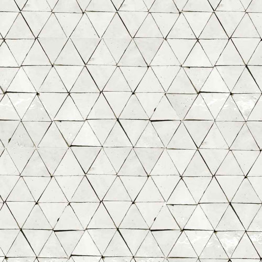 Hand Crafted Zellige | 9"x11.5" Terracotta Triangle Deco Mosaic Tile