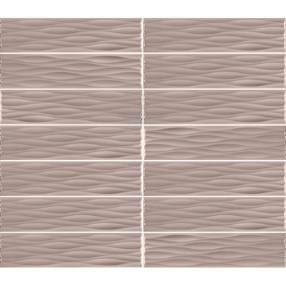 Kreative Studio | 4"x16" Porcelain Ripple Deco Wall Tile