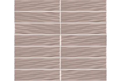 Kreative Studio | 4"x16" Porcelain Ripple Deco Wall Tile