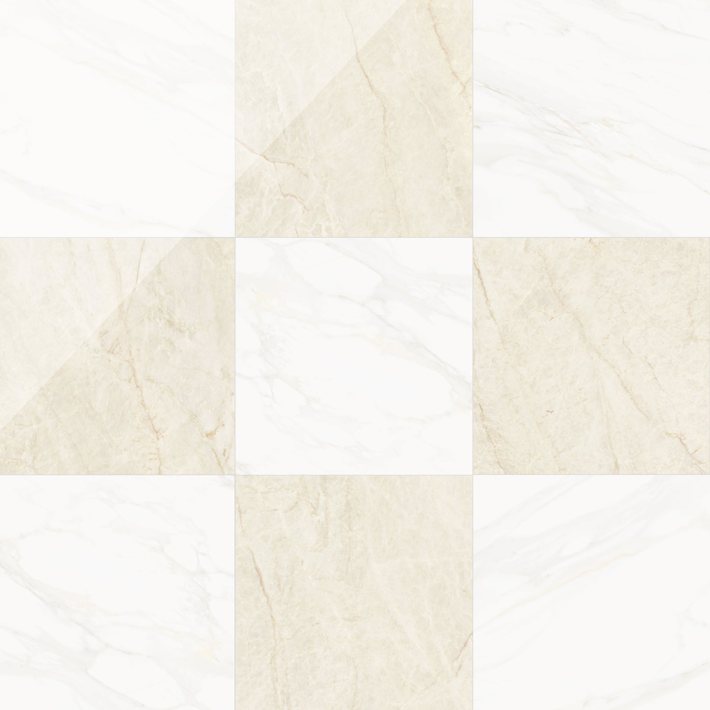 Precious Checkerboard | 24"x24" Marble Look Floor & Wall Tile