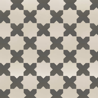 Porto Checker | Porcelain Star+Cross Floor & Wall Tile