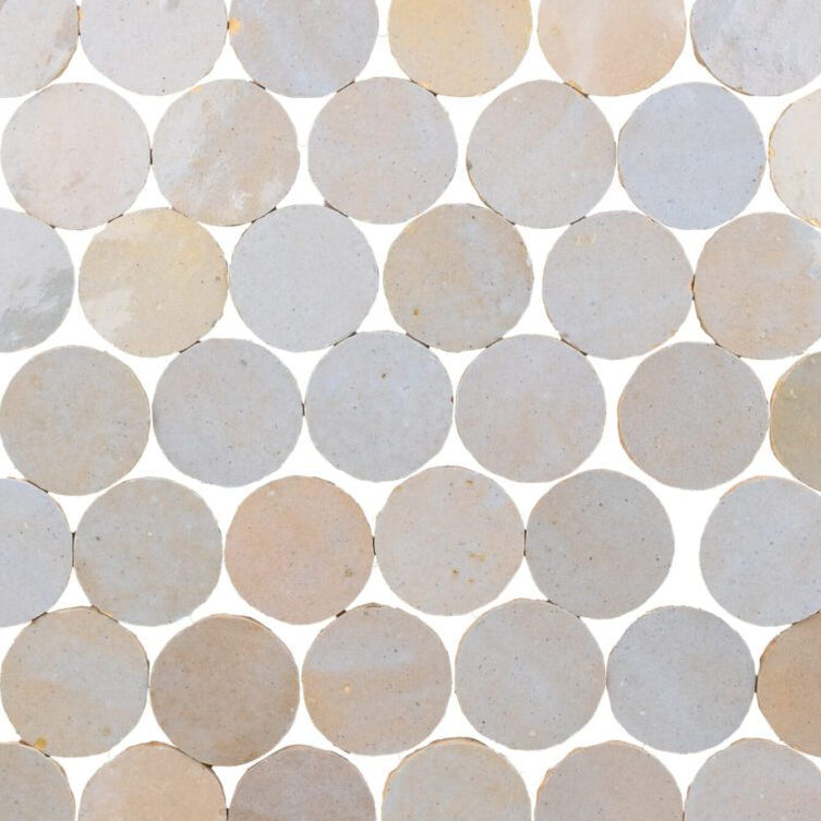 Zellige Moderne | 2"x2" Terracotta Circles Mosaic Tile
