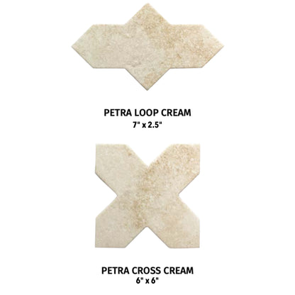 Petra Loop + Cross | 7"x8.5" Porcelain Stone Look Wall & Floor Tile