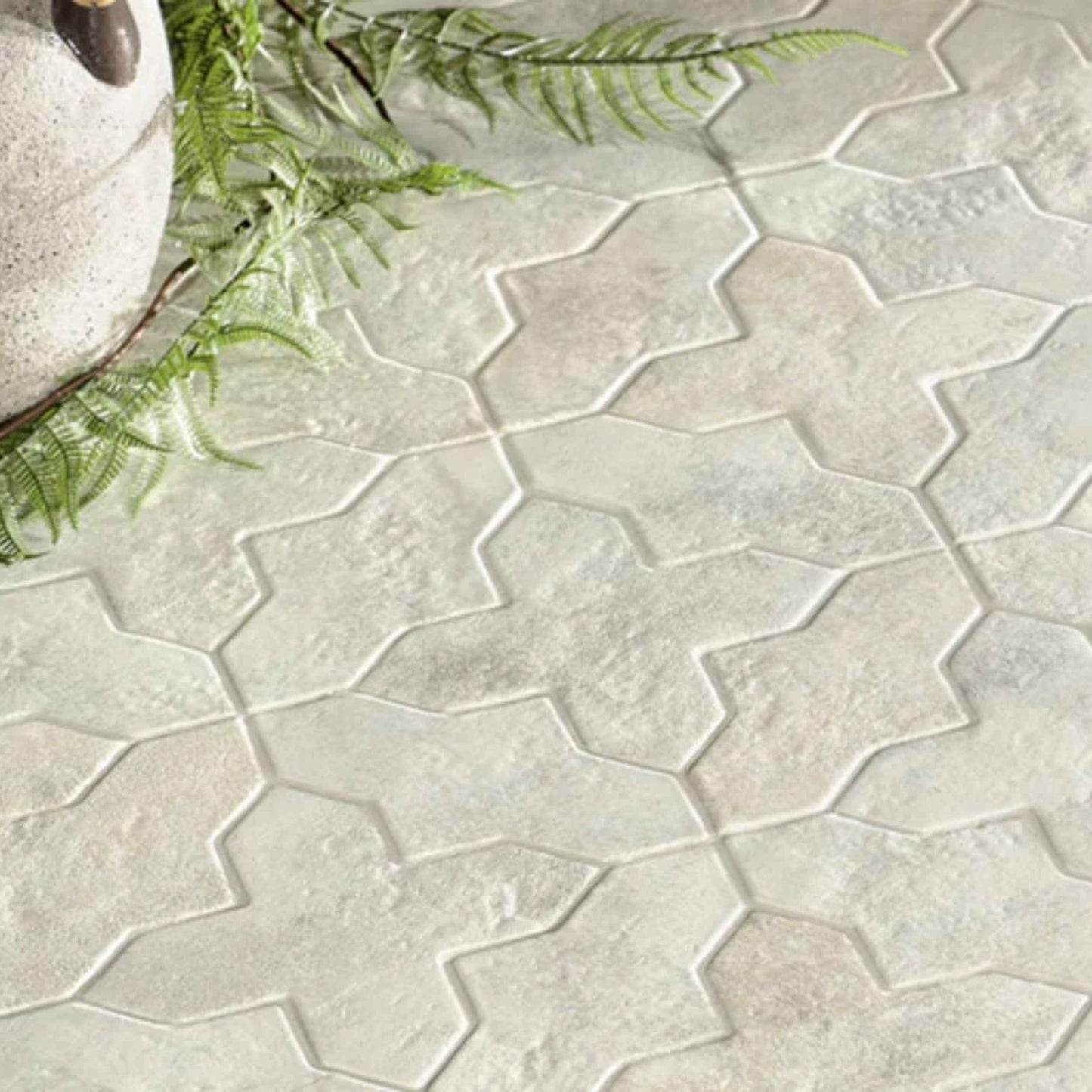 Petra Loop + Cross | 7"x8.5" Porcelain Stone Look Wall & Floor Tile