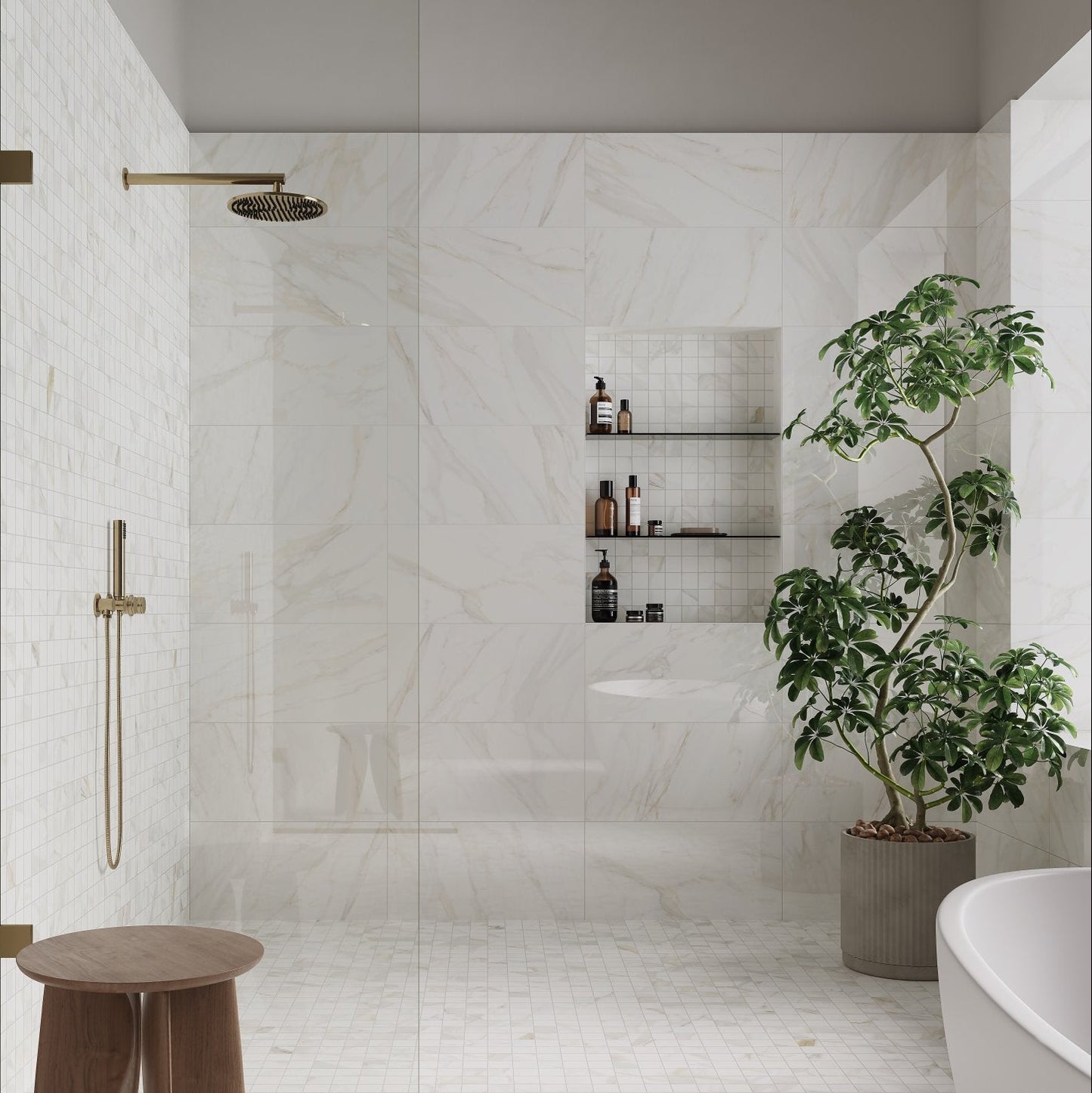 Precious Marble | 2"x2" Porcelain Marble Look Mosaic Tile