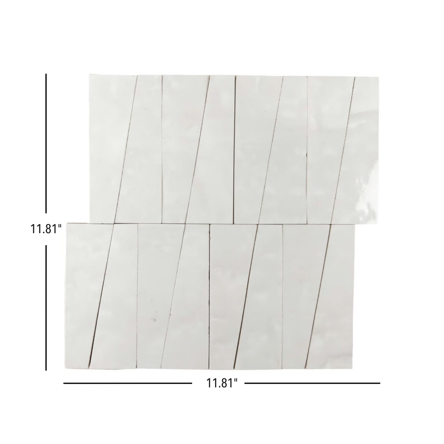 Atlas Zellige | 12"x12" Trapezoid Zellige Look Ceramic Mosaic Wall Tile