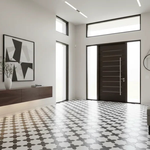 Porto Checker | Porcelain Star+Cross Floor & Wall Tile