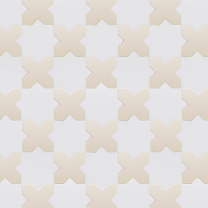 Porto Checker | Porcelain Star+Cross Floor & Wall Tile