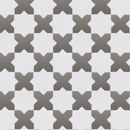 Porto Checker | Porcelain Star+Cross Floor & Wall Tile