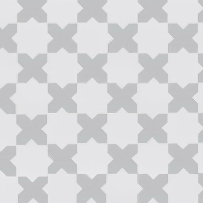 Porto Checker | Porcelain Star+Cross Floor & Wall Tile