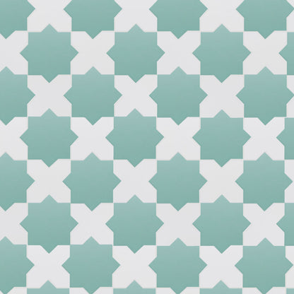 Porto Checker | Porcelain Star+Cross Floor & Wall Tile