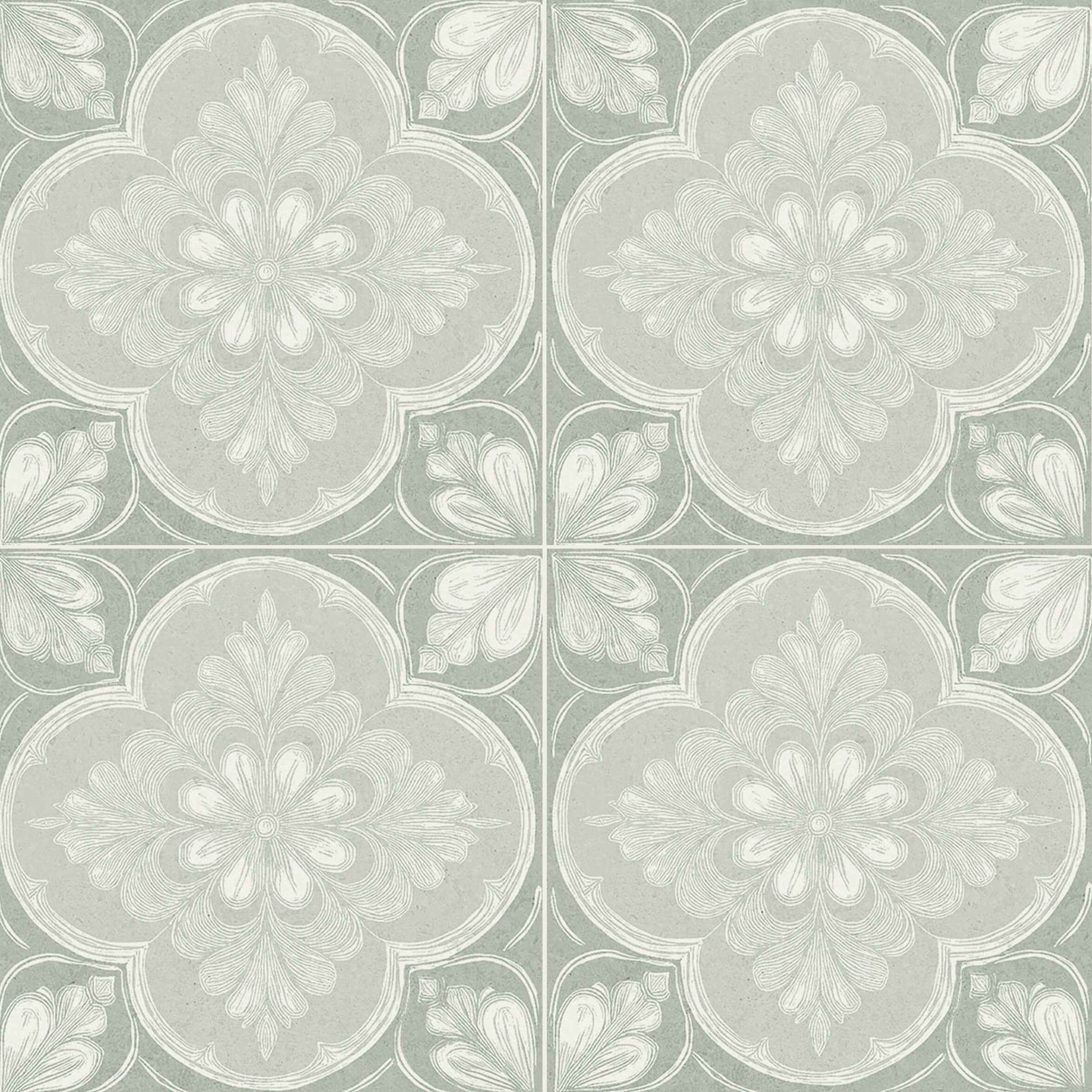 Flora Moda | 6"x6" Siena Porcelain Encaustic Look Floor & Wall Tile