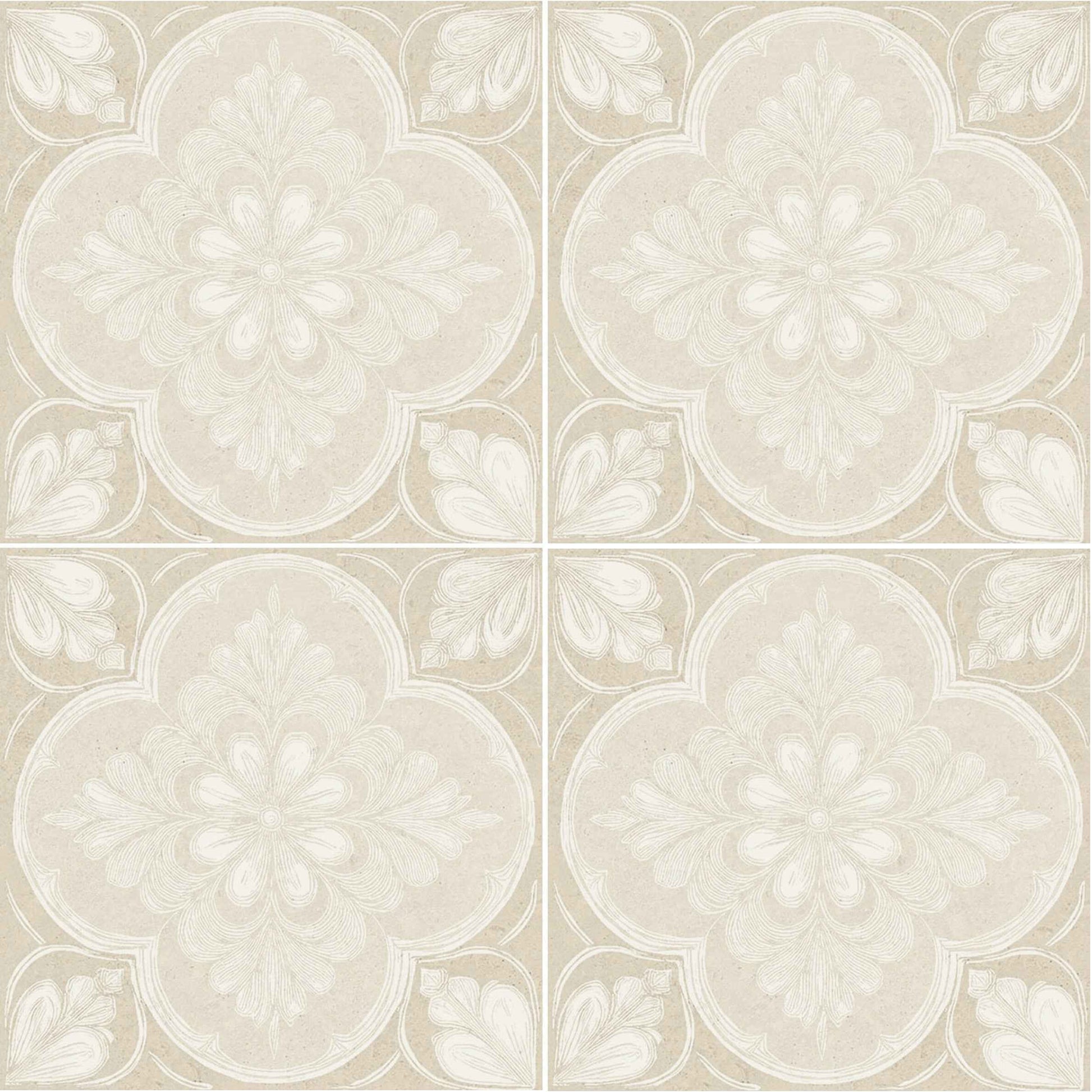 Flora Moda | 6"x6" Siena Porcelain Encaustic Look Floor & Wall Tile