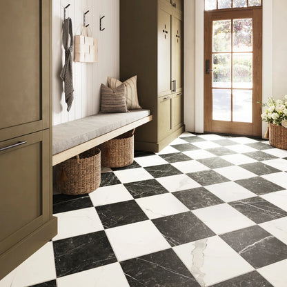 Palazzo Checkerboard | 12" x 12" Porcelain Marble Look Floor & Wall Tile