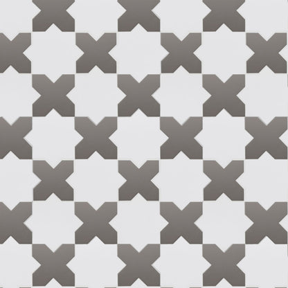 Porto Checker | Porcelain Star+Cross Floor & Wall Tile