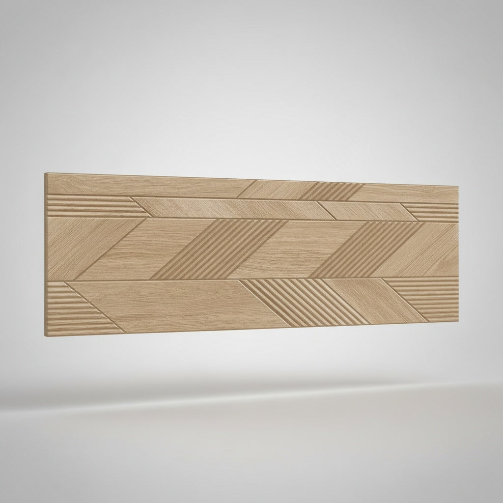 Dimensi | 12"x36" Ceramic Dark Oak Liner Deco Wall Tile