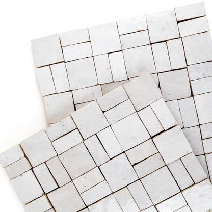 Zellige Moderne | 12"x12" Crosshatch Terracotta Mosaic Tile