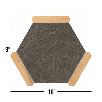 Villa Antica | Grafito Pino 9"x10" Porcelain Hexagon Wall & Floor Tile