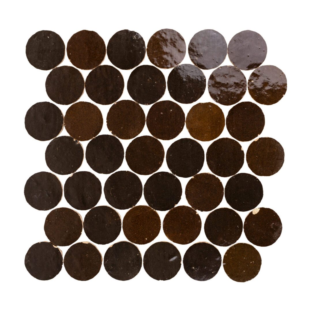 Zellige Moderne | 2"x2" Terracotta Circles Mosaic Tile