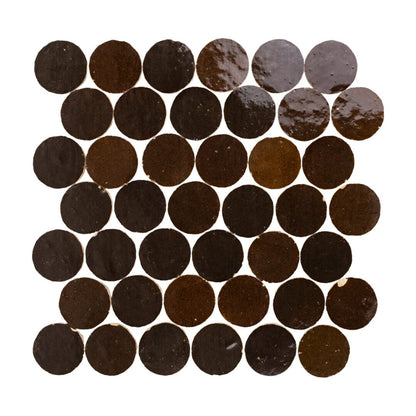 Zellige Moderne | 2"x2" Terracotta Circles Mosaic Tile