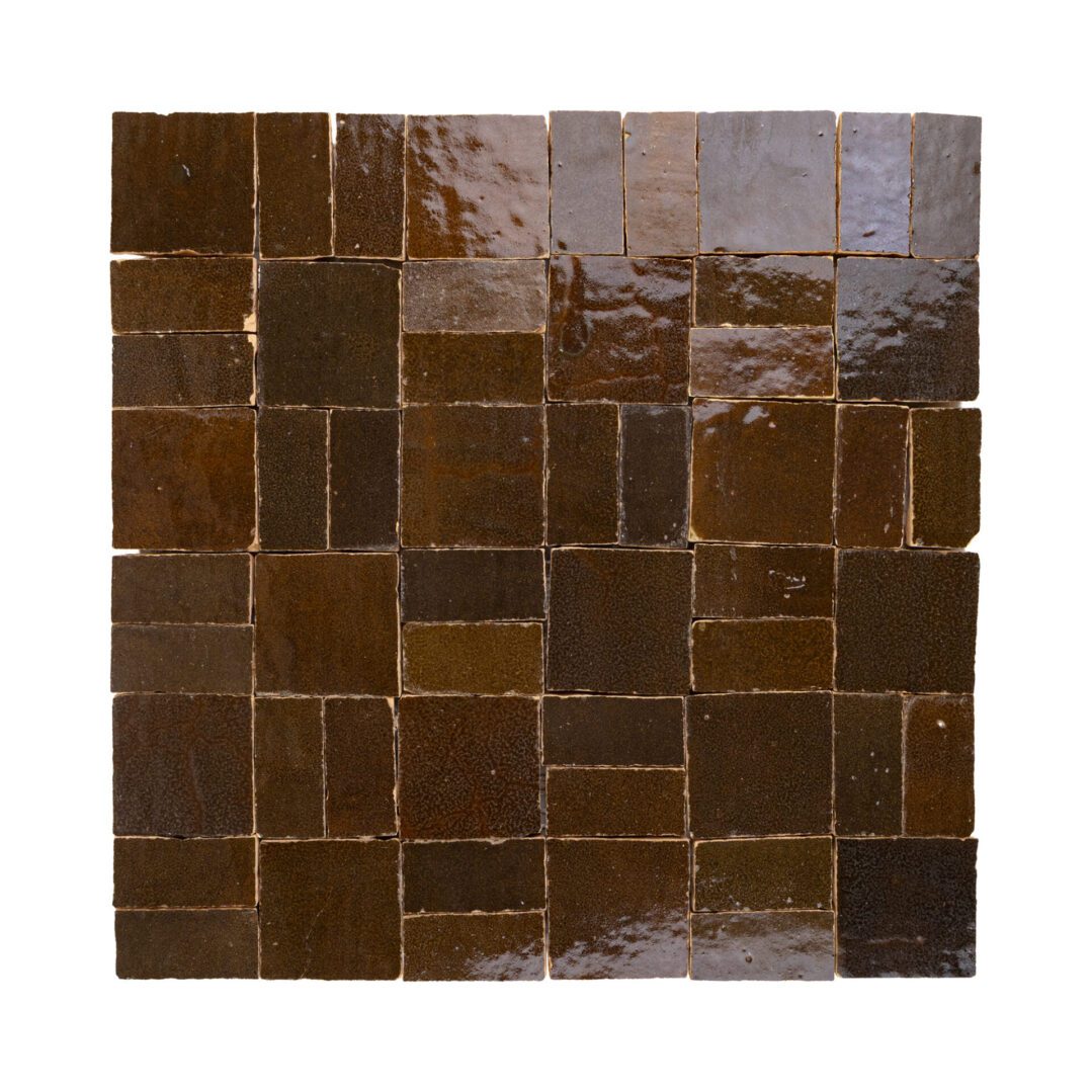 Zellige Moderne | 12"x12" Crosshatch Terracotta Mosaic Tile