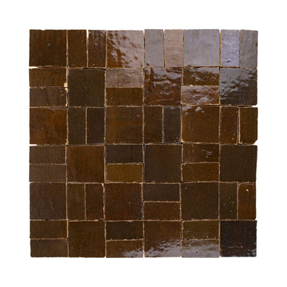 Zellige Moderne | 12"x12" Crosshatch Terracotta Mosaic Tile