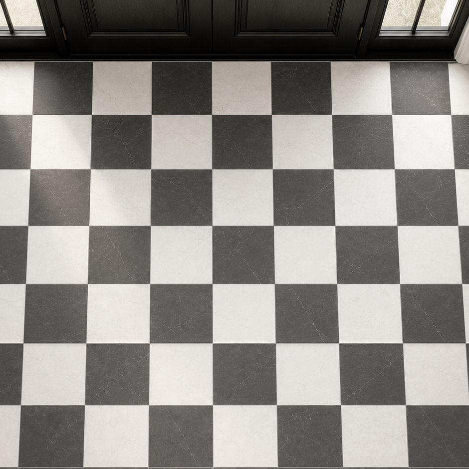 Sophia Checkerboard | 12"x12" Porcelain Marble Look Floor & Wall Tile