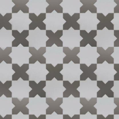 Porto Checker | Porcelain Star+Cross Floor & Wall Tile