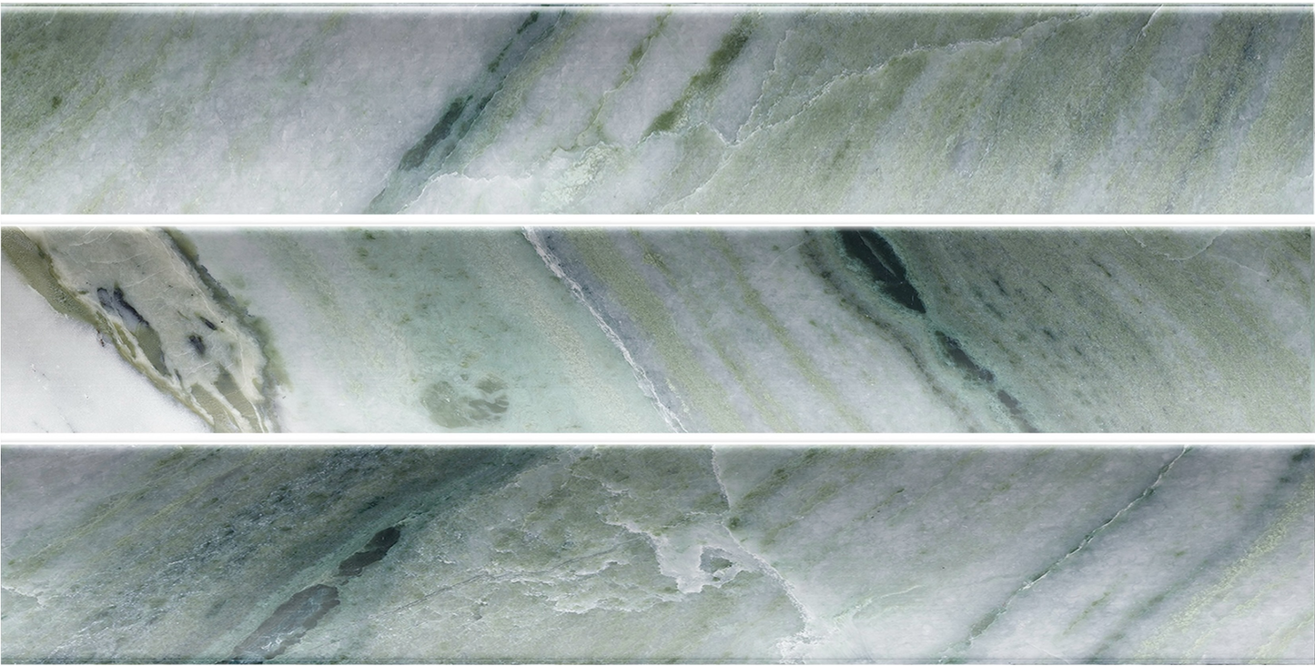 Argos Fluted | 4.5"x9" Porcelain Fluted Marble Look Wall Tile