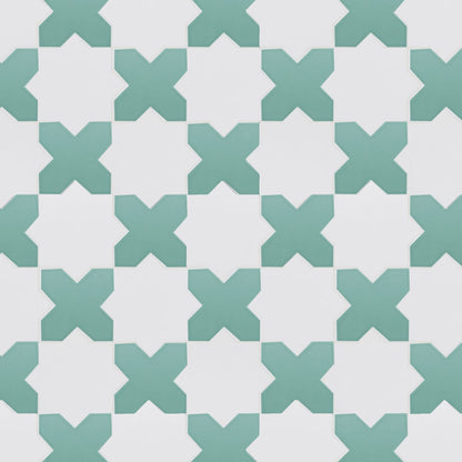 Porto Checker | Porcelain Star+Cross Floor & Wall Tile