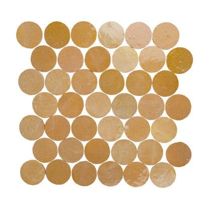 Zellige Moderne | 2"x2" Terracotta Circles Mosaic Tile