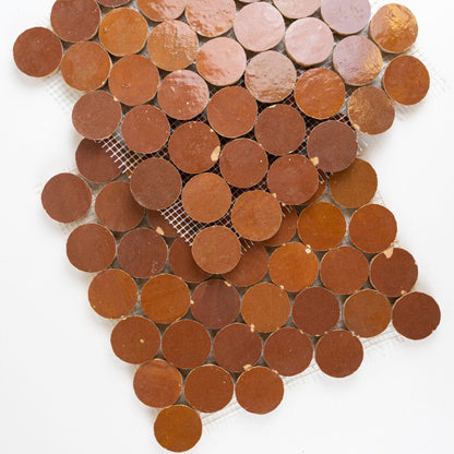 Zellige Moderne | 2"x2" Terracotta Circles Mosaic Tile
