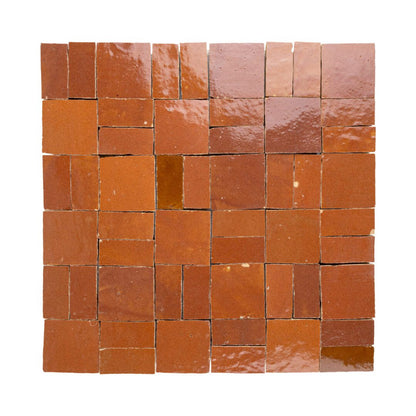 Zellige Moderne | 12"x12" Crosshatch Terracotta Mosaic Tile