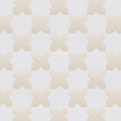 Porto Checker | Porcelain Star+Cross Floor & Wall Tile