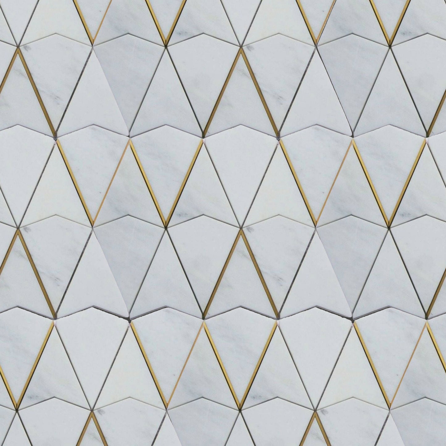 Gold + Marmo | 12"x12" Verona Marble & Brass Mosaic Tile