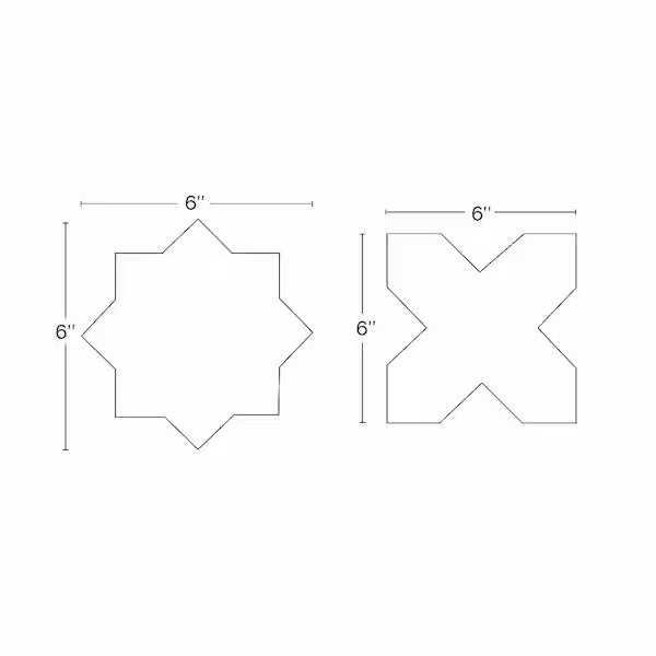 Porto Checker | Porcelain Star+Cross Floor & Wall Tile