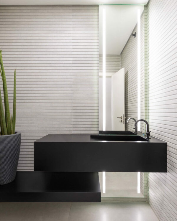 XL 3D wall tiles ibira cinza room scene 2
