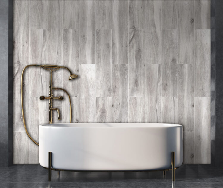 Vintage,Bathroom,Interior,With,A,White,Bathtub,,A,Gold,Shower